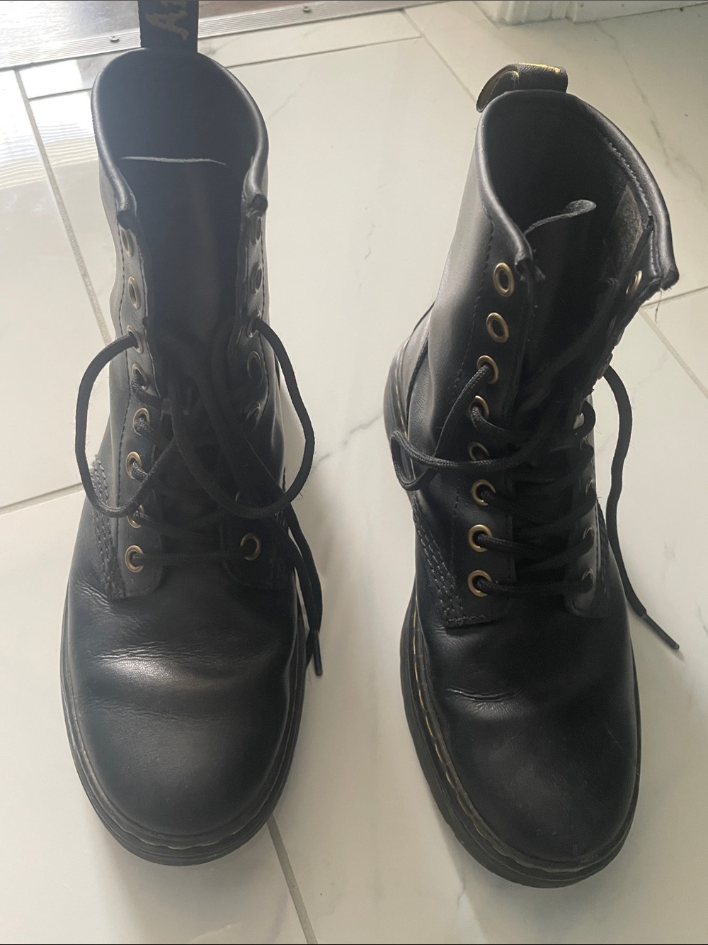 Dr. Martens Black Leather Lace-Up Combat Boots